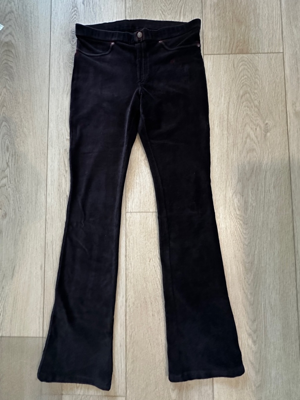 Black Velvet Corduroy Flared Tights By Hue Small